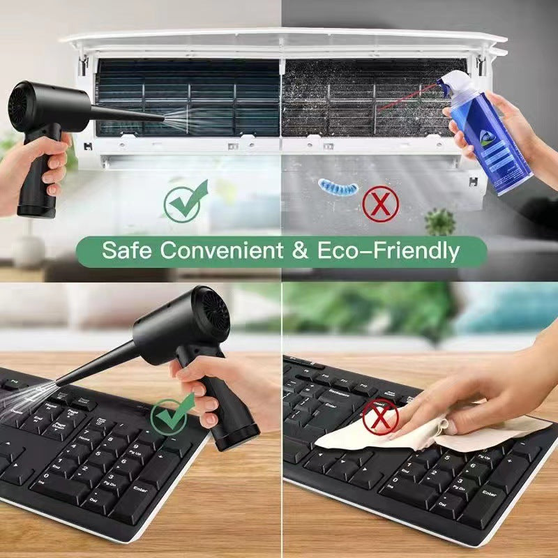 Gute Qualität Staubwedel mit Druckluft für Computer, schnurloses Luftgebläse, Computerreinigung mit LED-Licht für PC-Tastatur