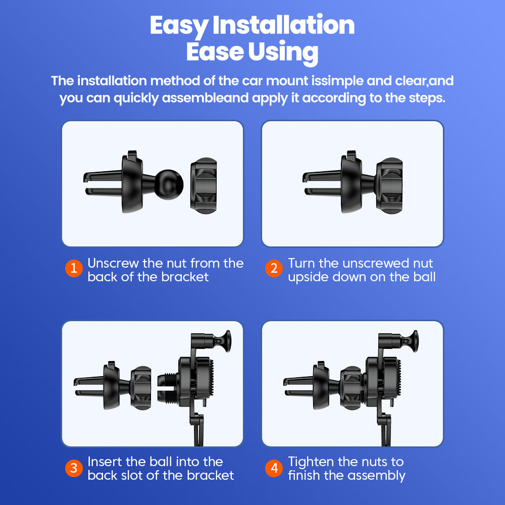 GravityDrive Premium Handyhalter - Lüftungsklammer mit Schwerkraftsensor für iPhone, Xiaomi, Samsung & 4,7-6,9 Zoll Handys